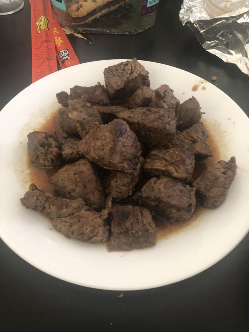 煎雪花牛肉粒