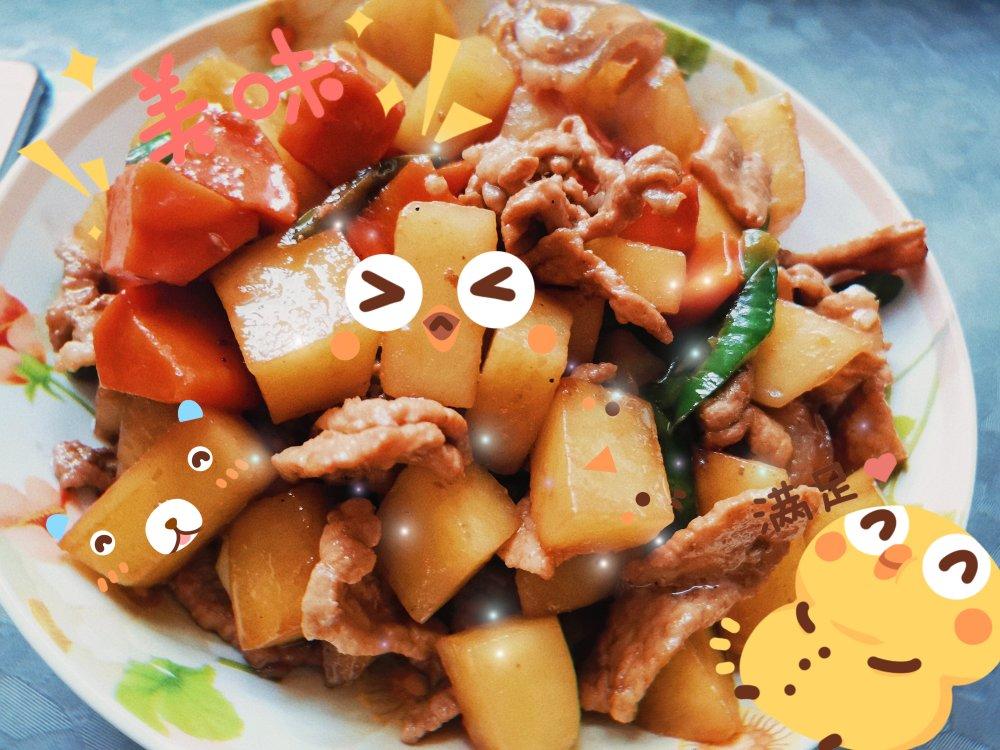 家常土豆炒肉片