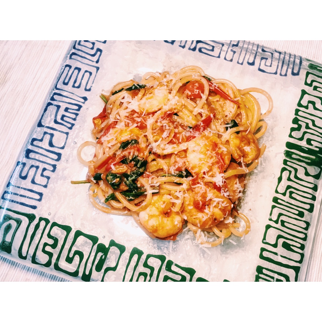 鲜虾番茄意大利面