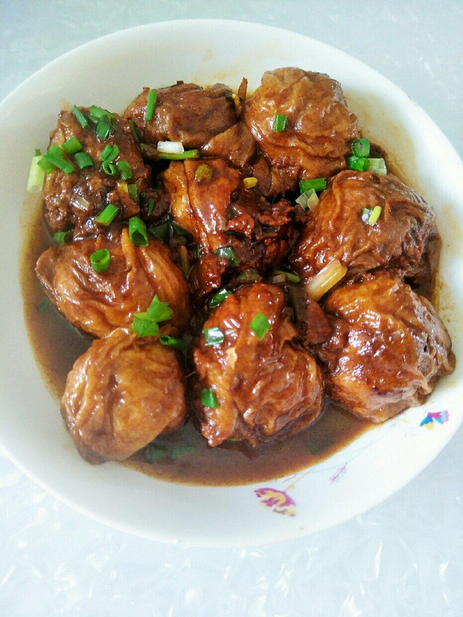 红烧油面筋塞肉
