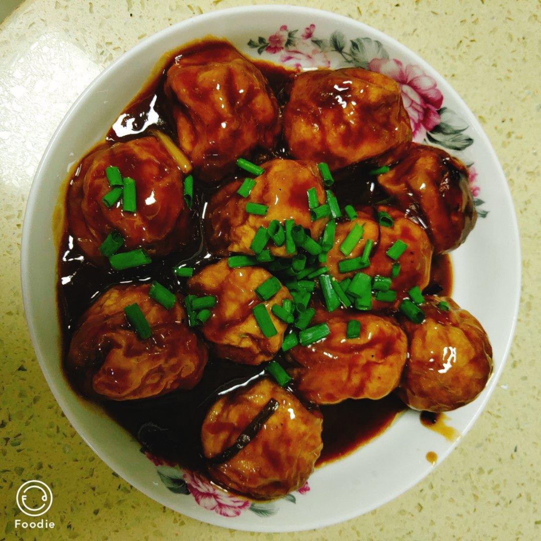 红烧油面筋塞肉