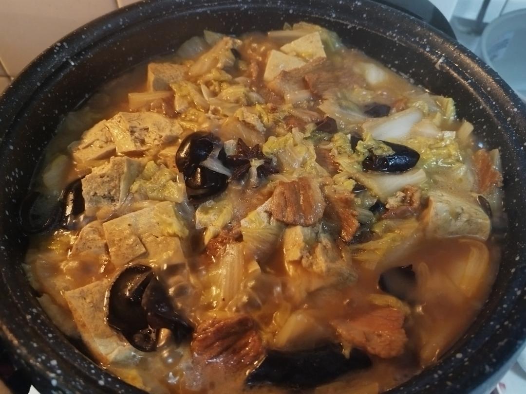 白菜冻豆腐炖粉条