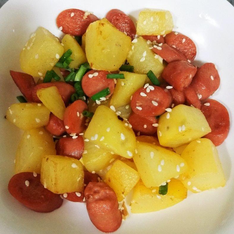 孜然土豆火腿肠 香辣过瘾还便宜！