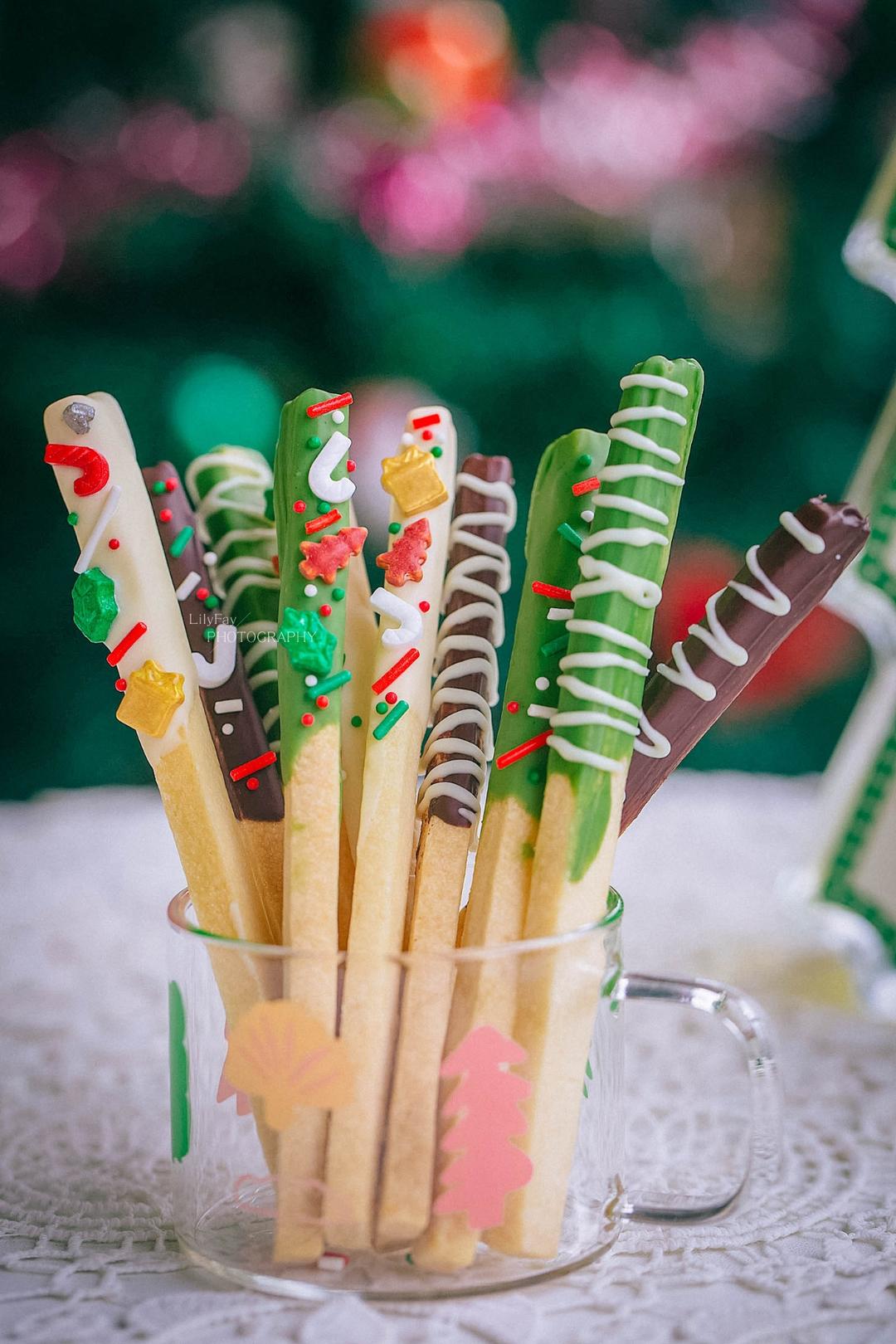 圣诞巧克力曲奇饼干棒