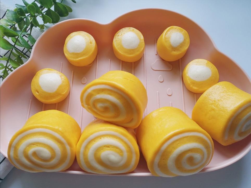 南瓜馒头 | 一次发酵 | 婴儿辅食 | 淡淡的南瓜香的做法