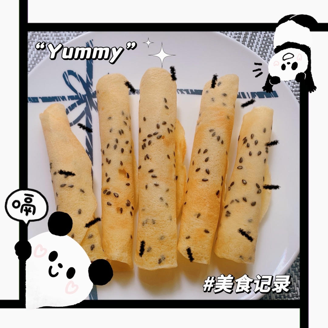 不用一滴水，只用平底锅就可以做的鸡蛋卷