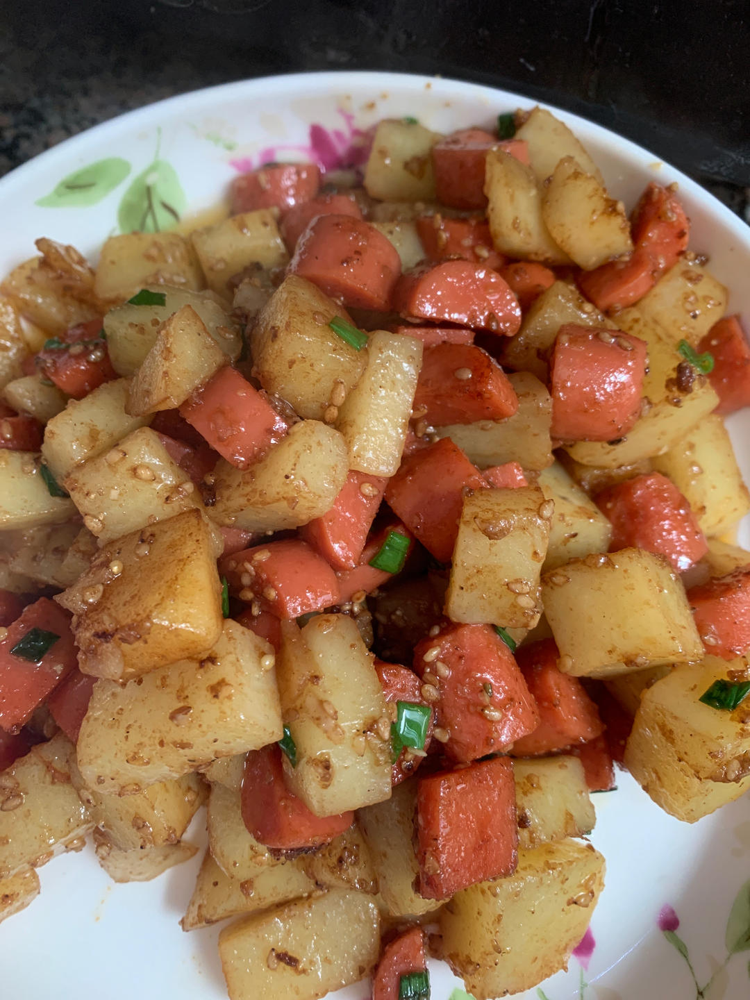孜然火腿土豆丁