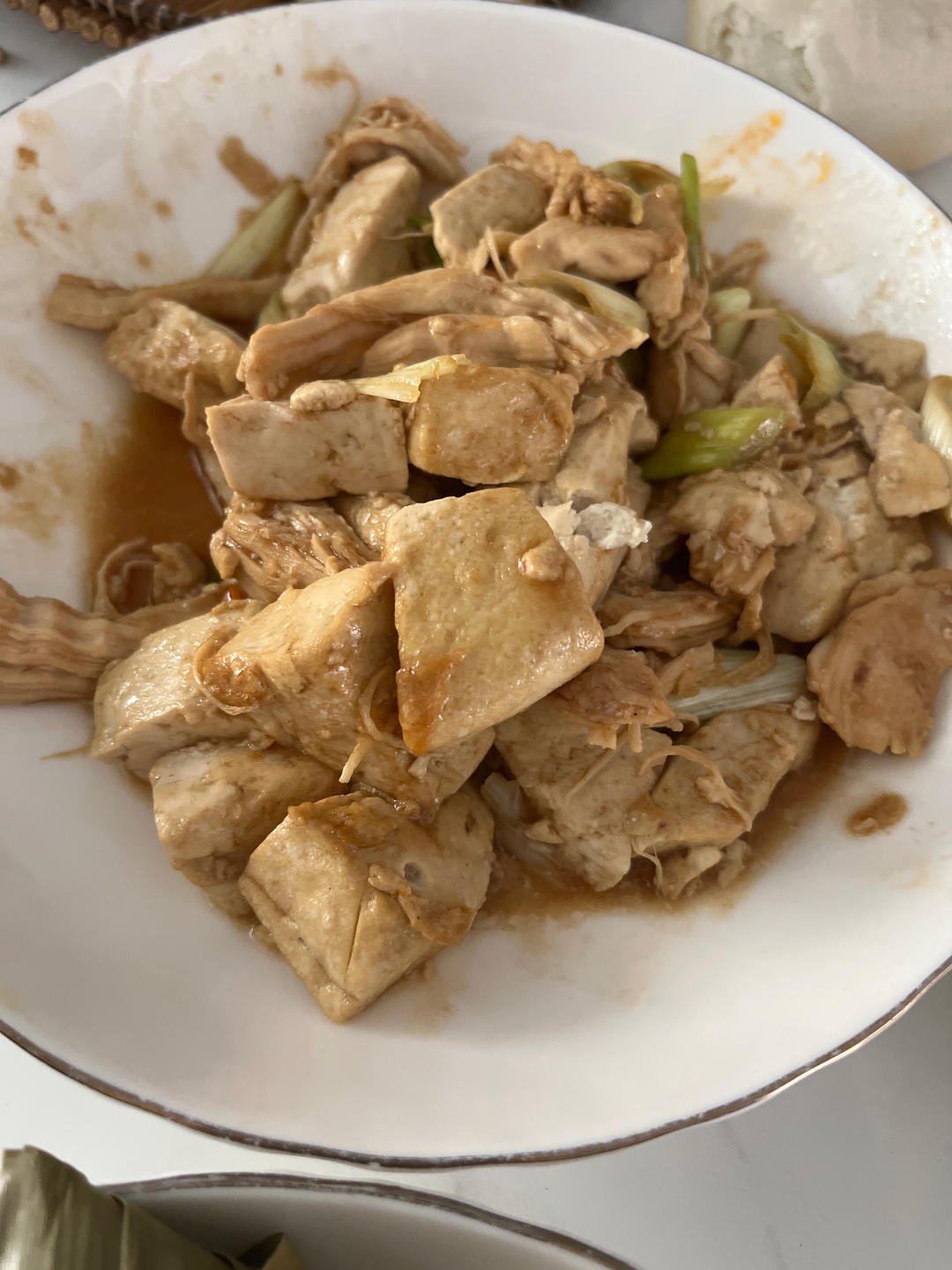 葱烧豆腐