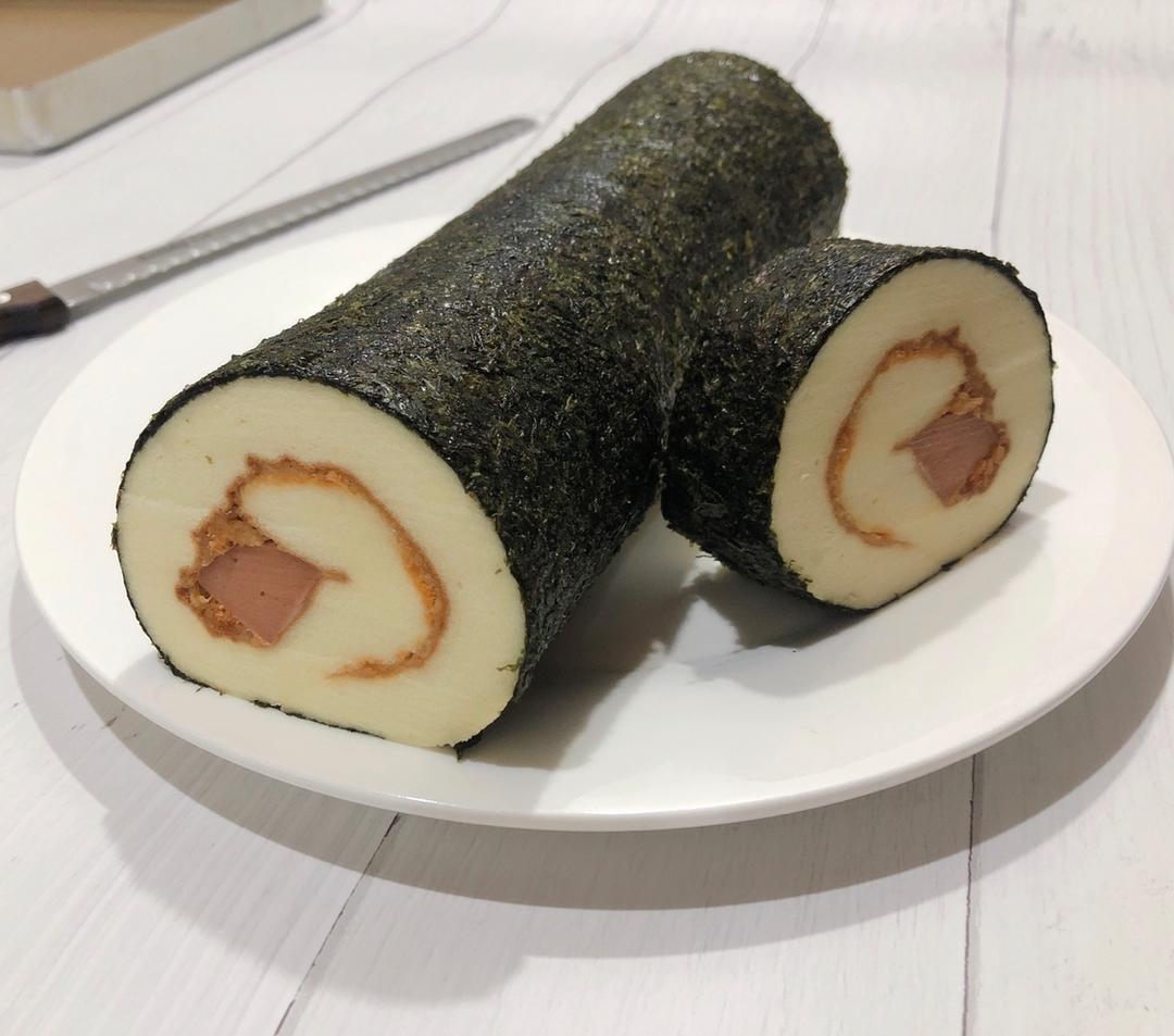 哇哈哈-30做的【蛋糕卷寿司】海苔肉松蛋卷