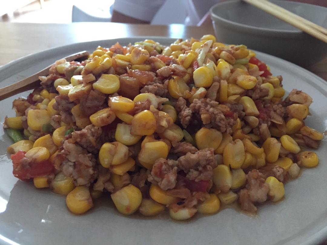玉米炒肉末【超级下饭的快手家常菜】