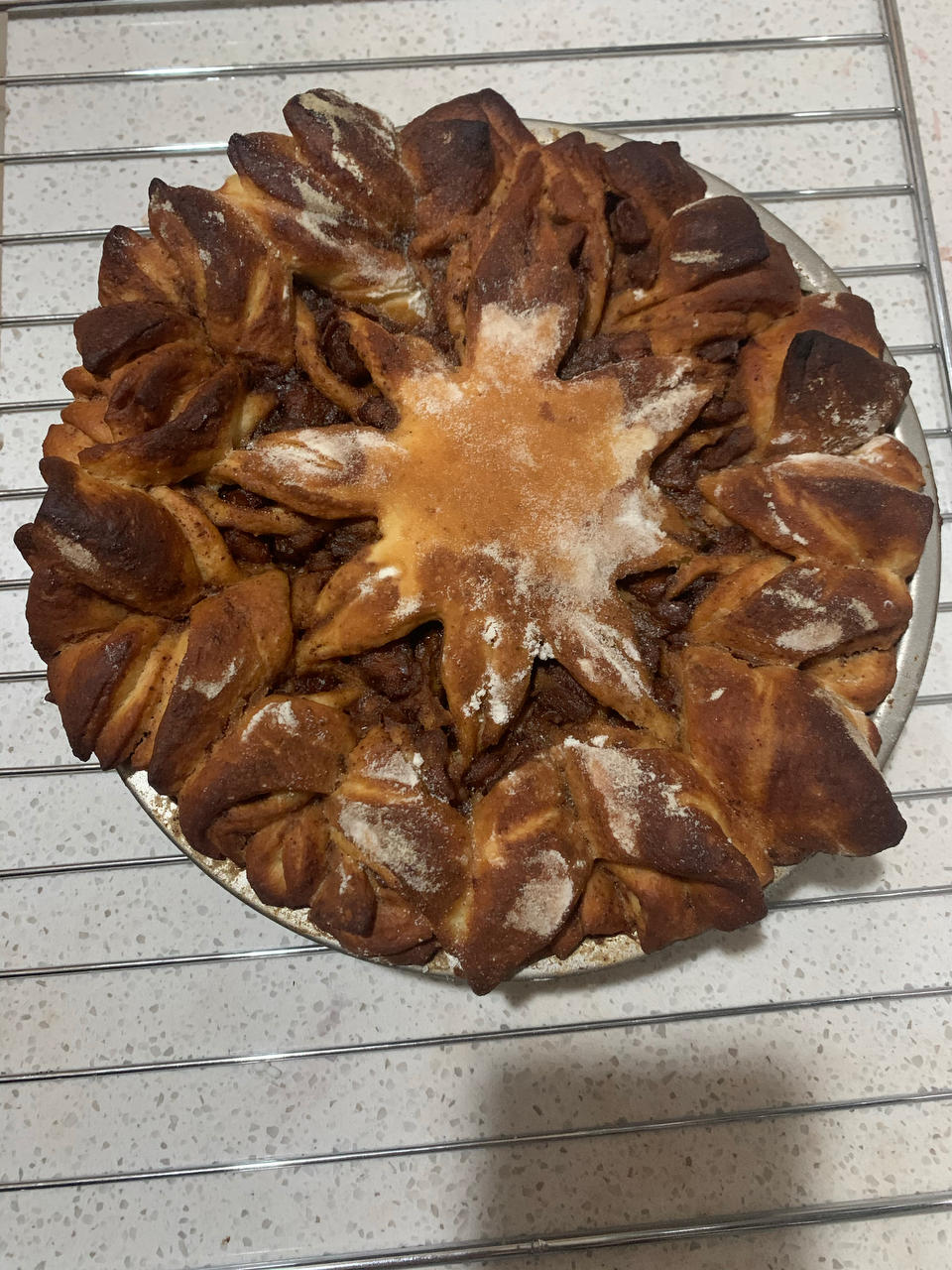 一次发酵就非常好吃的肉桂红糖苹果馅雪花面包