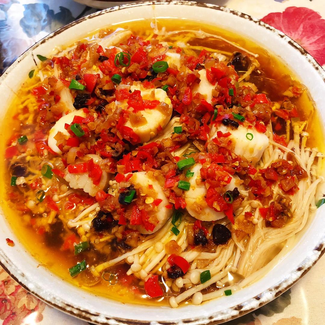 蒜蓉金针菇蒸带子