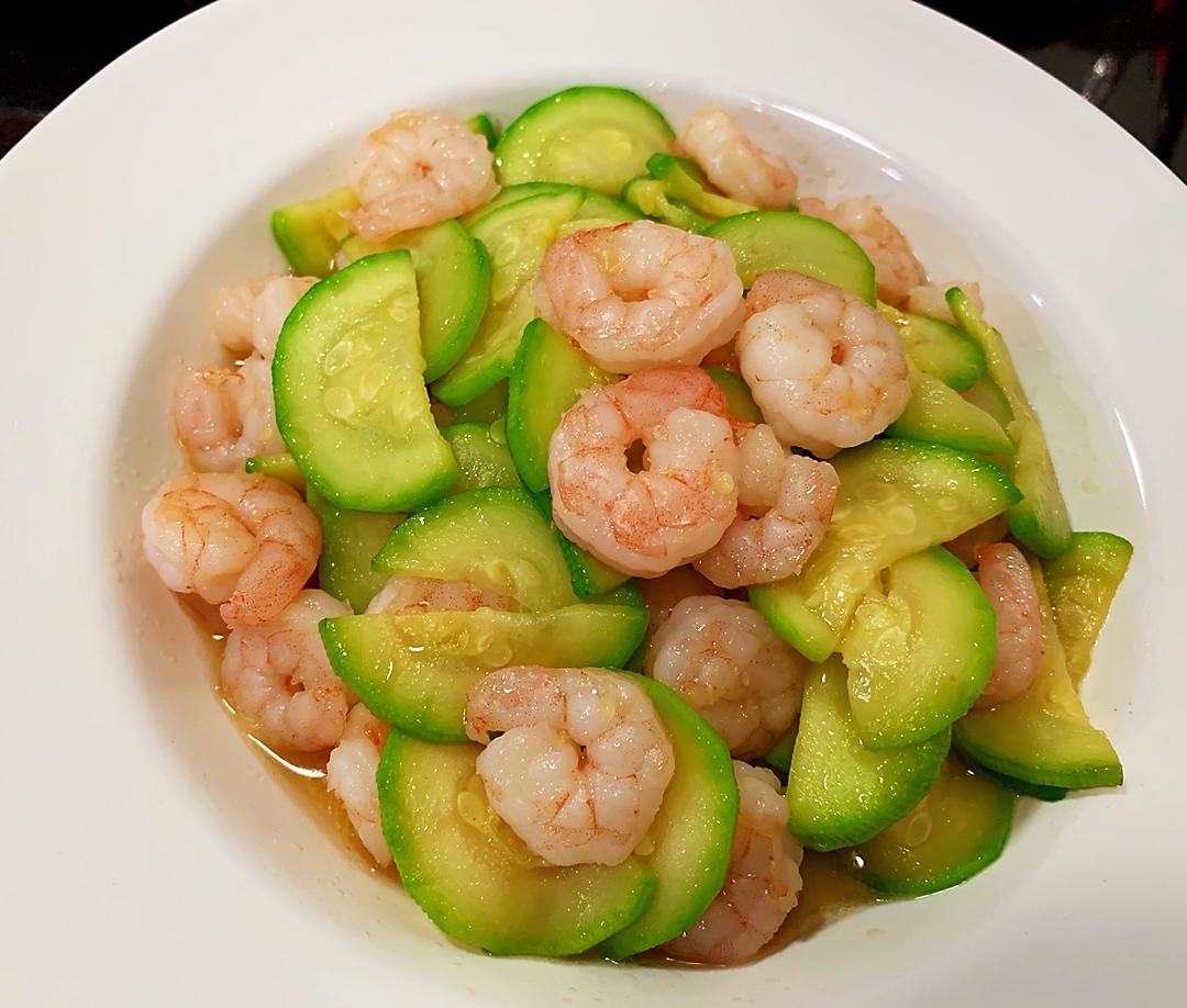 西葫芦炒虾仁