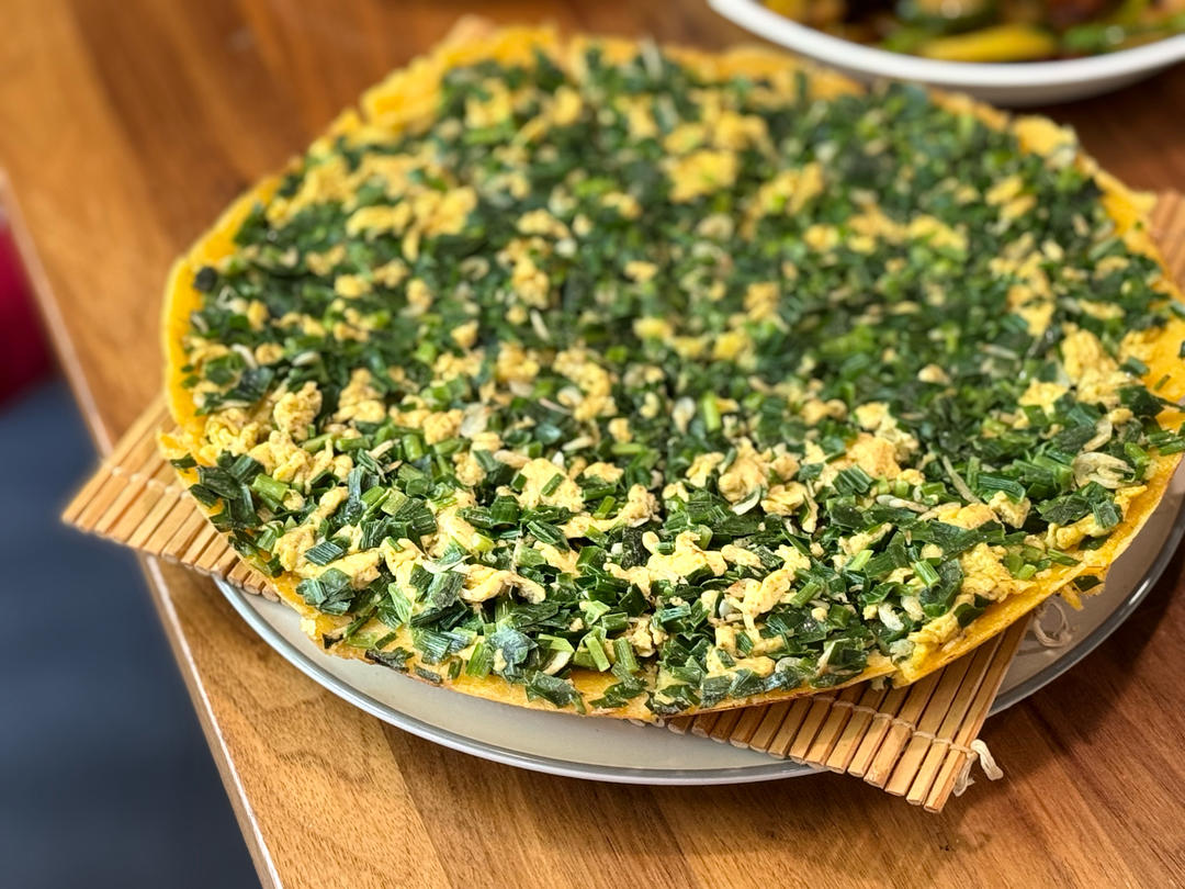 老北京吃食—韭菜虾皮馅烀饼（老爸拿手面食之三）