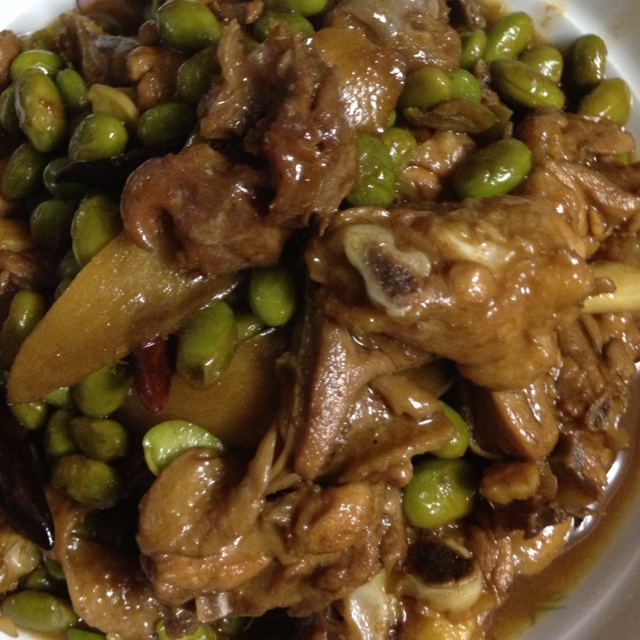 毛豆烧鸡