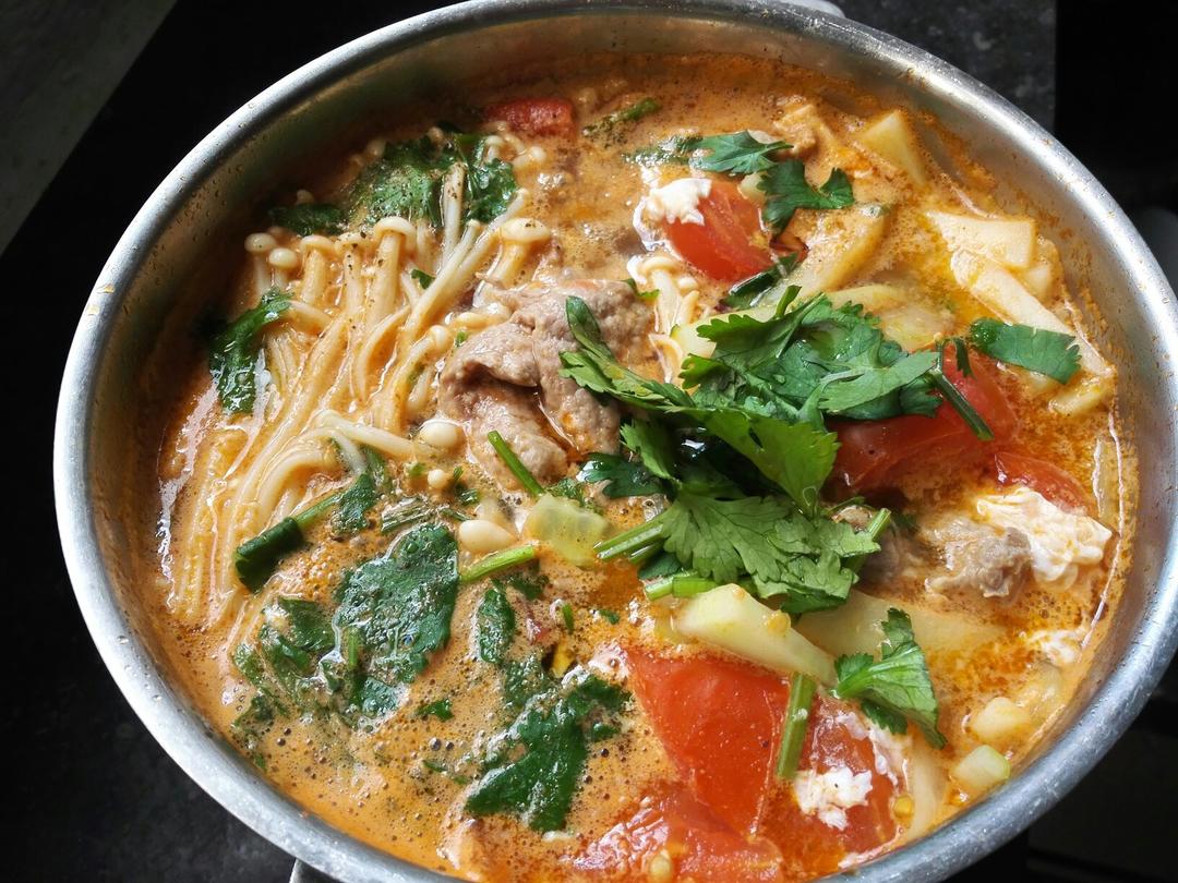 番茄滑牛肉汤