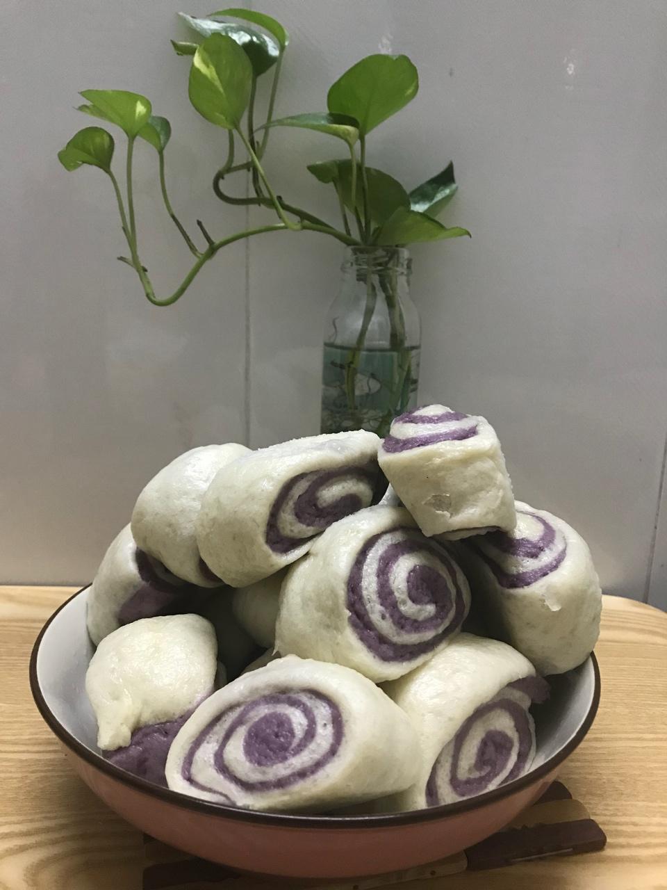 双色紫薯馒头