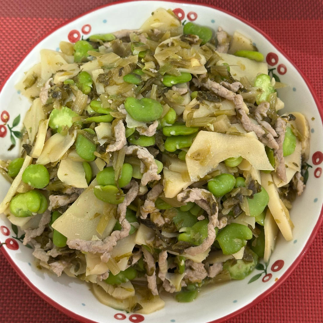 豆瓣冬笋雪菜炒肉丝