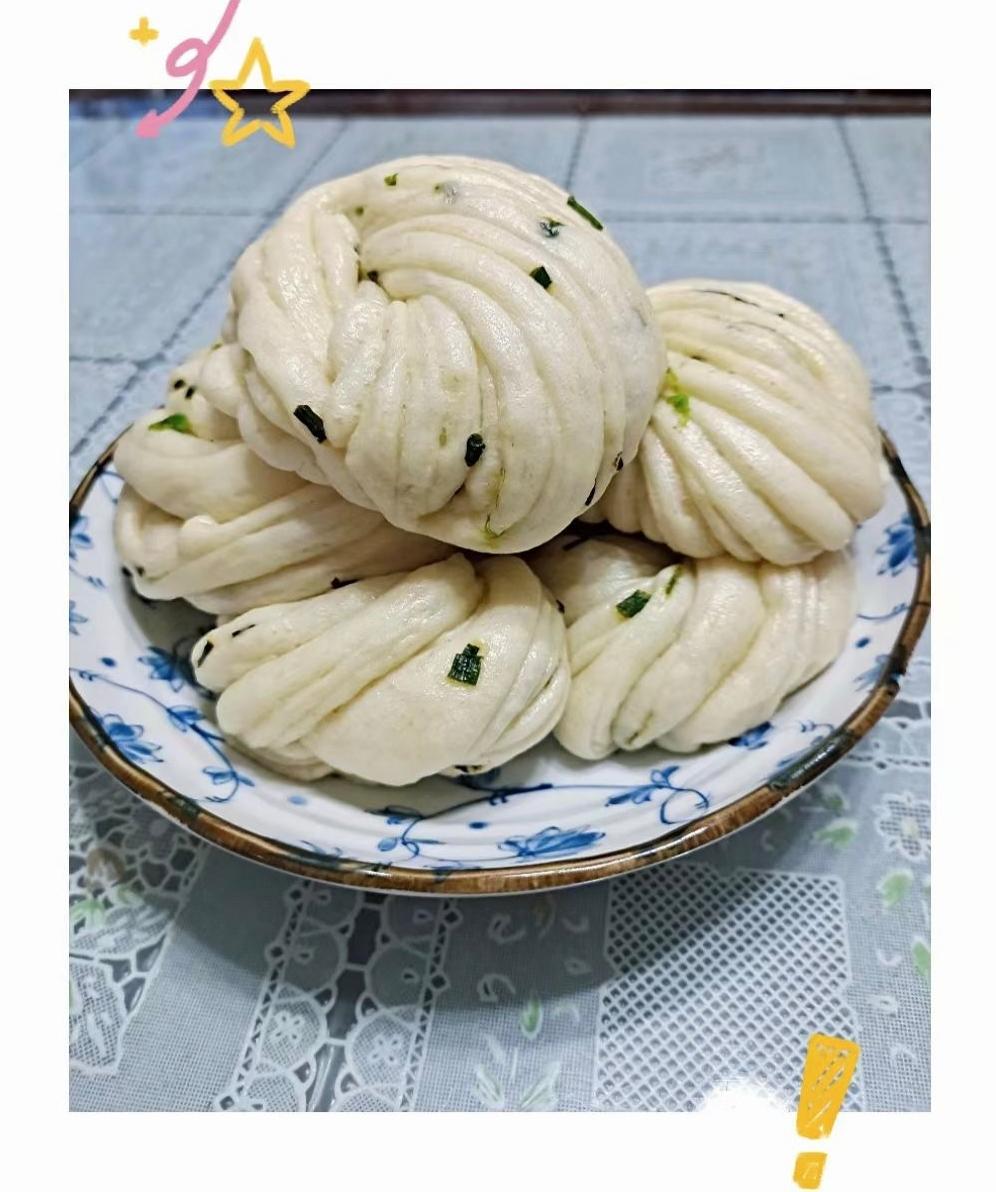 葱油花卷，一根筷子卷出漂亮的造型