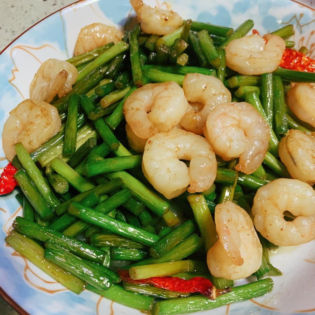 蒜薹炒虾仁