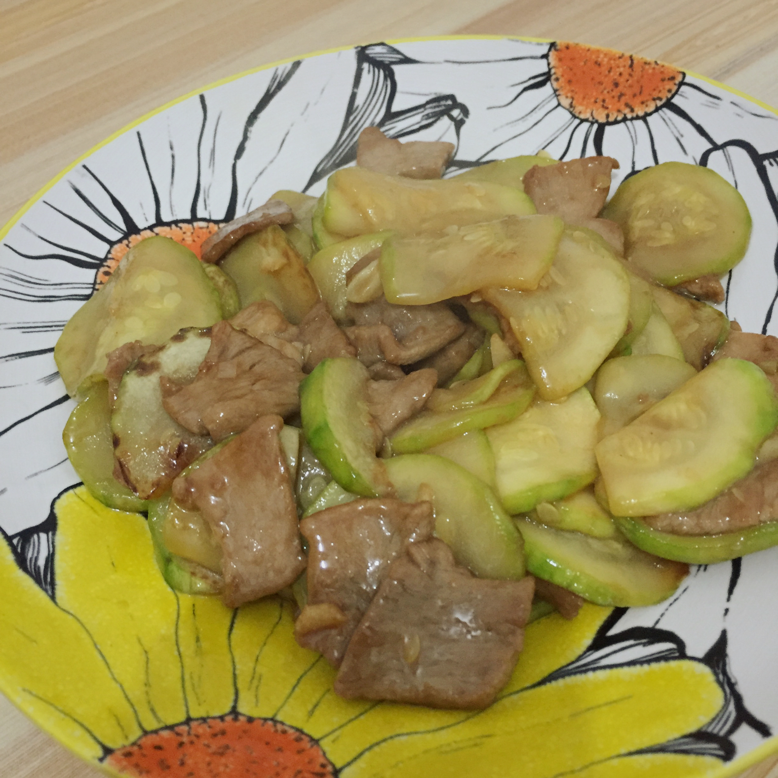 西葫芦炒肉片