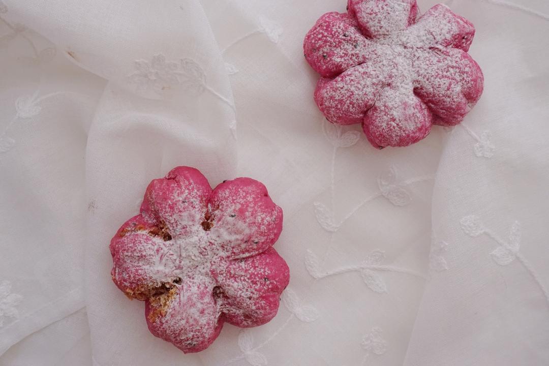 💕少女心biu biu biu 💕 肉松馅的火龙果面包