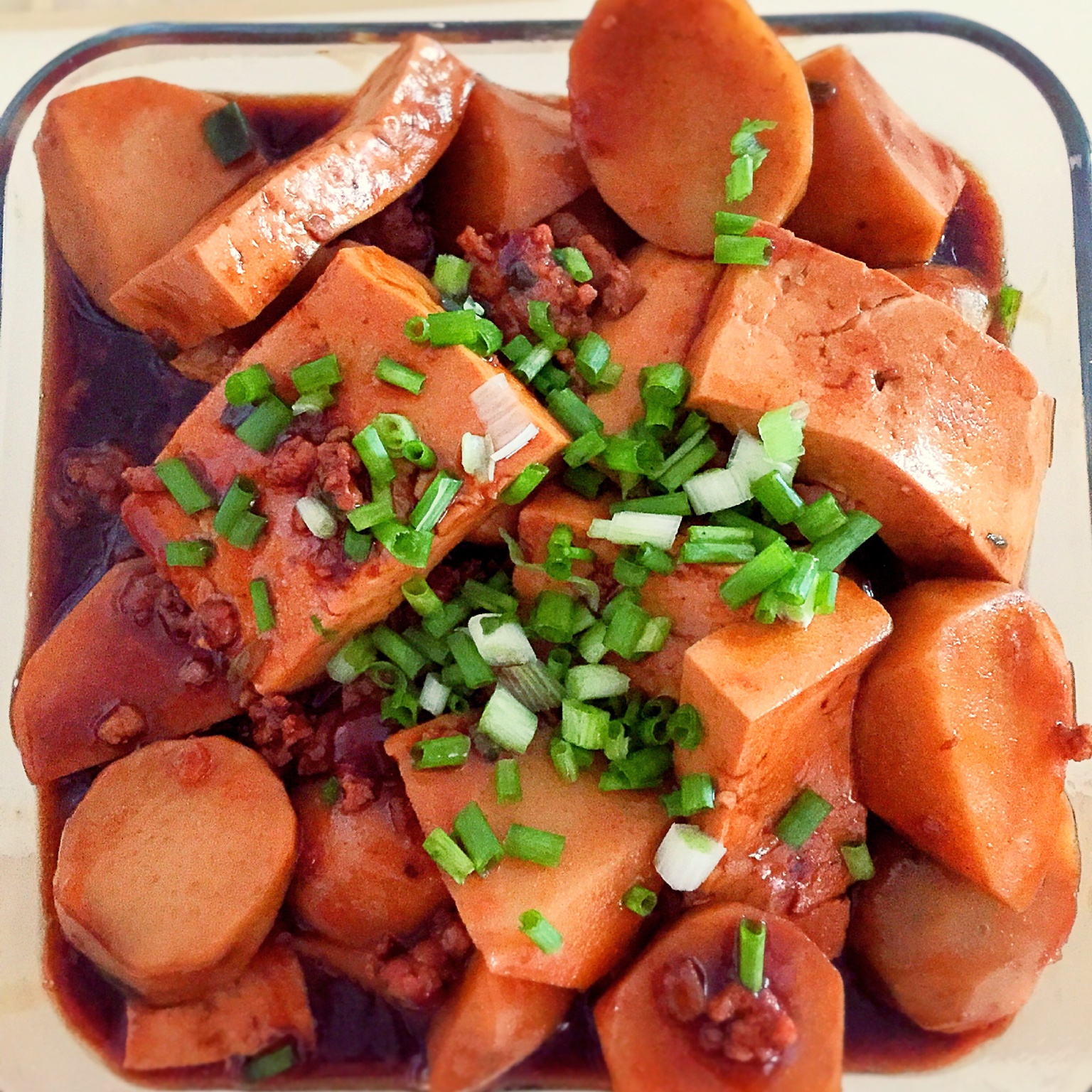 芋艿肉末豆腐羹