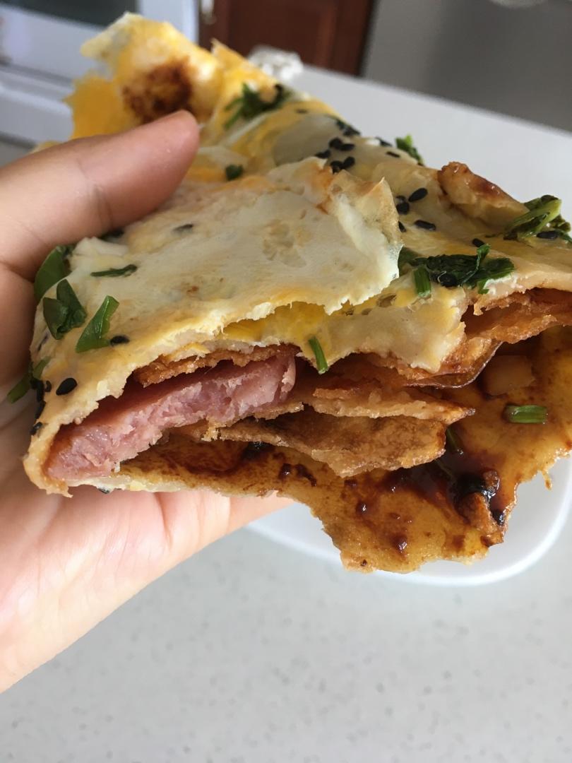 家庭版煎饼果子---快手健康早餐，利用家里现有材料