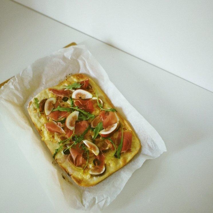 黑麦天然酵种无花果火腿薄底披萨（附干酵母版做法）