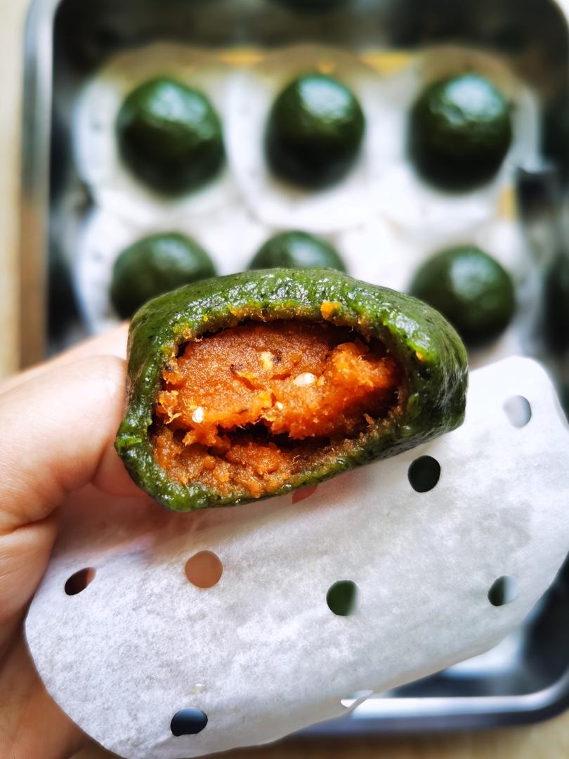 《Tinrry+》咸蛋黄肉松青团+红豆沙青团