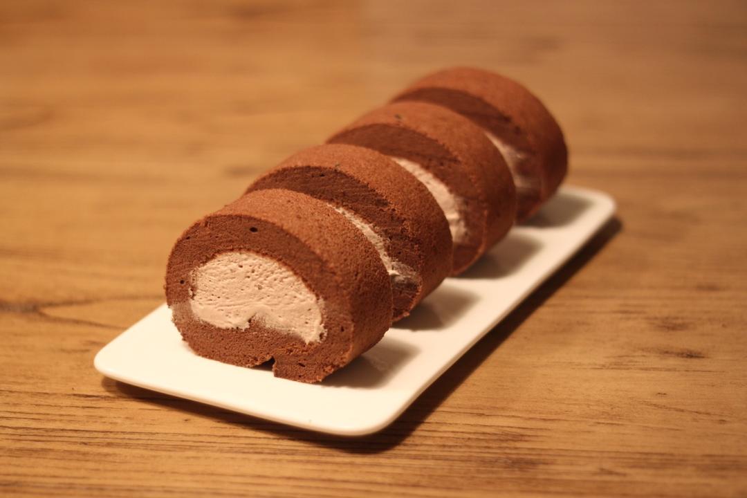 佳日果果做的可可巧克力摩卡卷