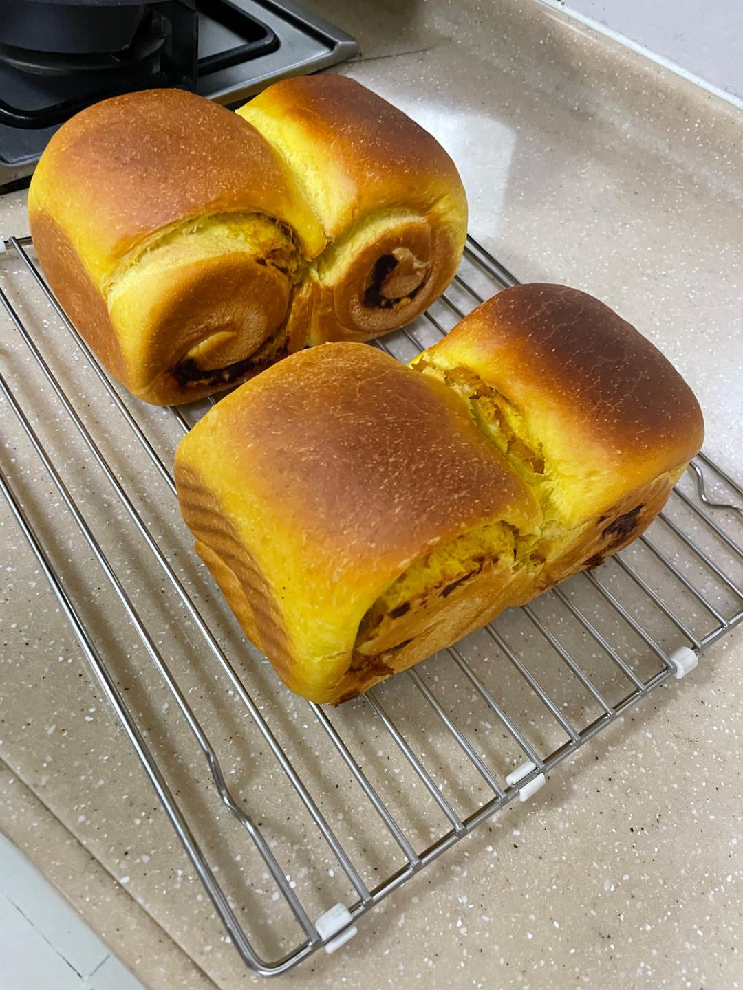 超软超香的【双重南瓜吐司】