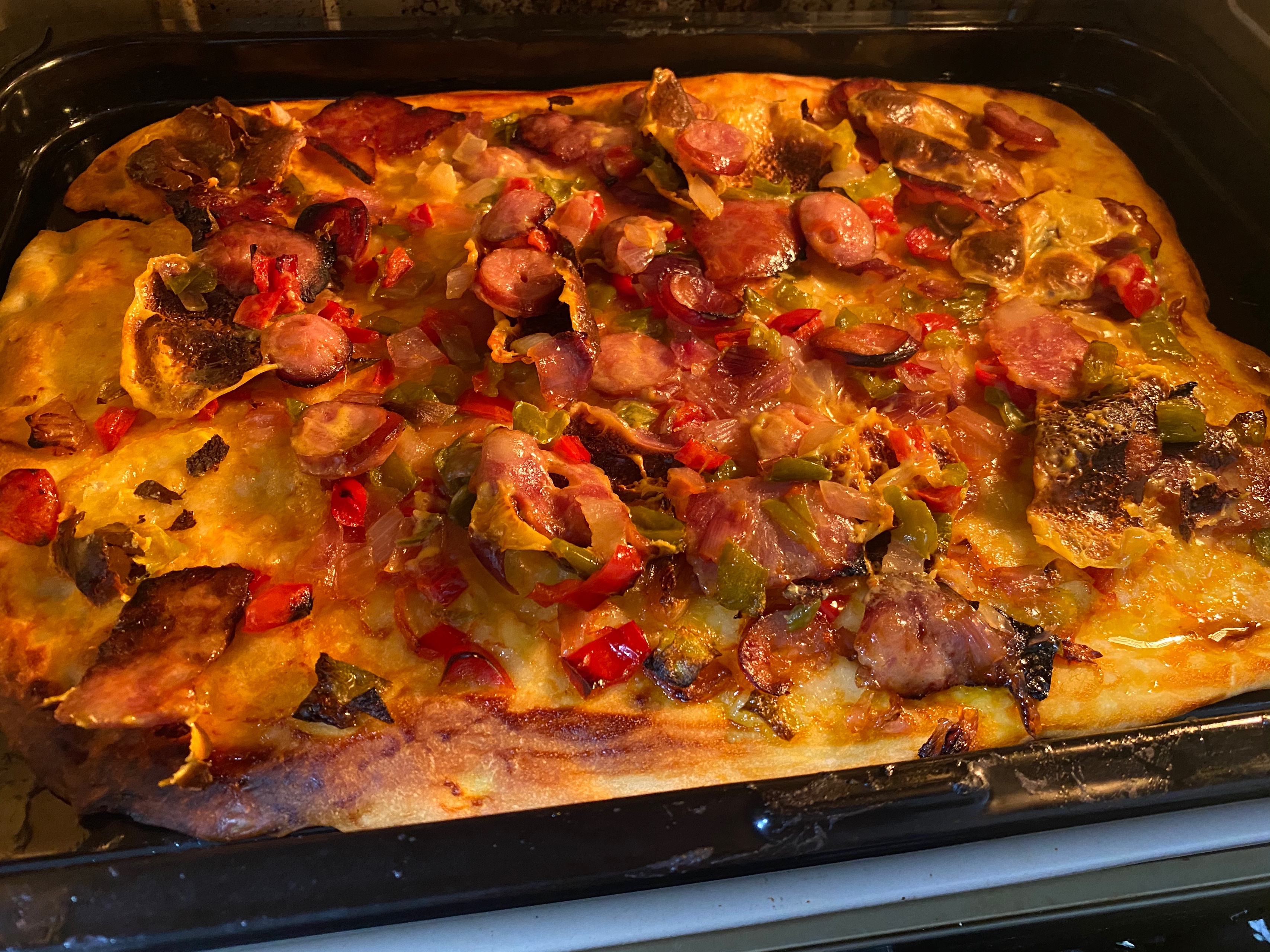 培根香肠披萨🍕首次成功的做法