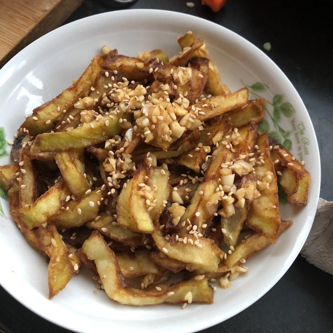 凉拌炸茄条