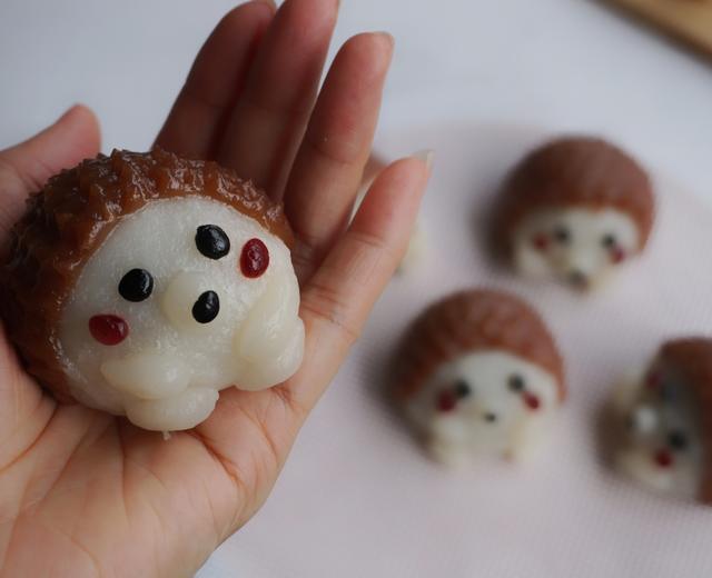 小刺猬豆沙糯米团的做法