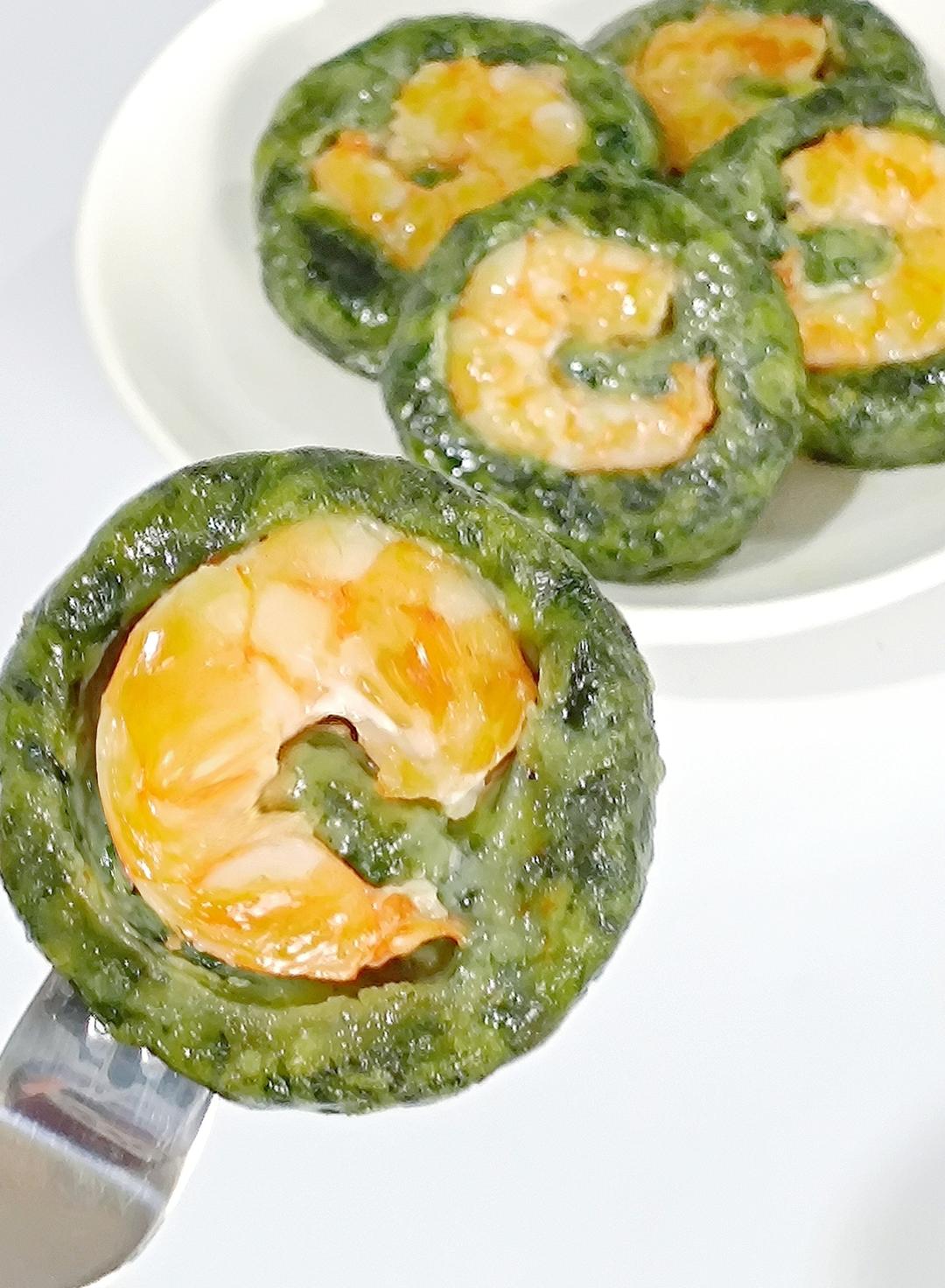 虾仁草头饼