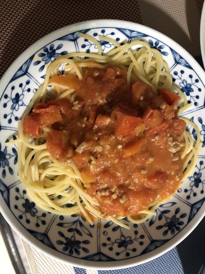 （完胜必胜客的）番茄肉酱意大利面～
