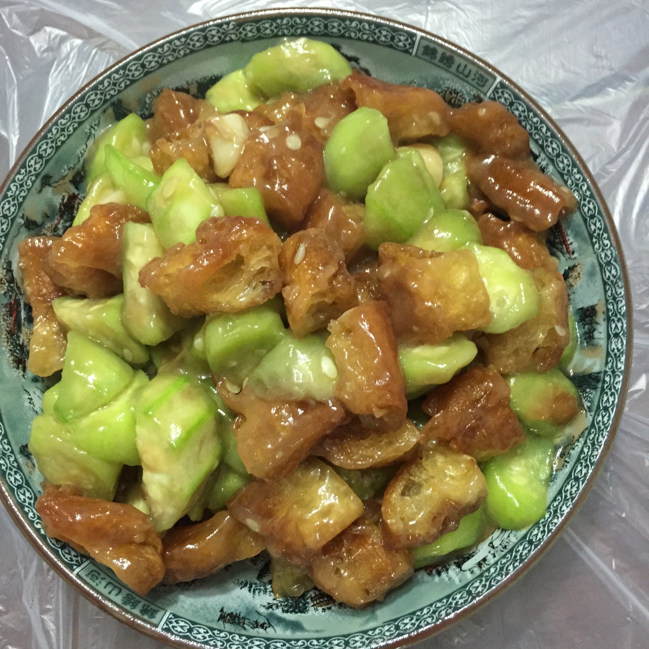 丝瓜炒油条