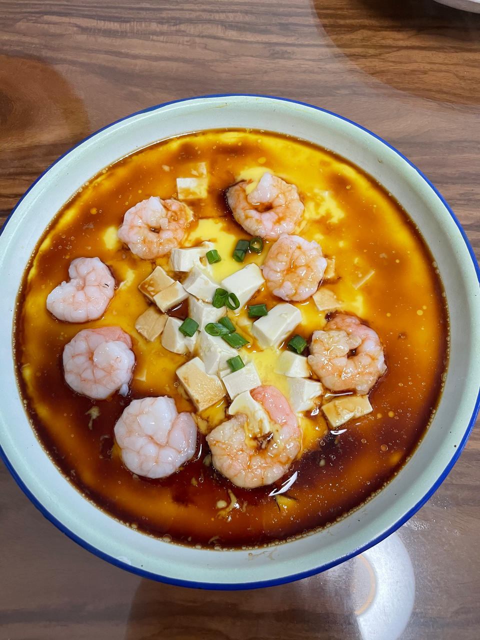 虾仁豆腐蒸水蛋