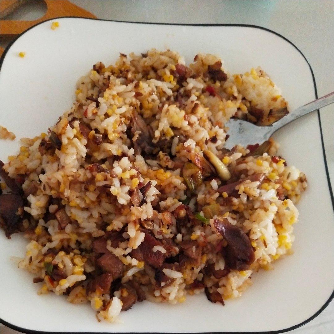 孜然羊肉杏鲍菇炒饭