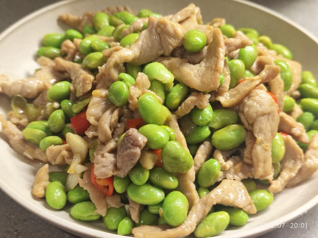 毛豆炒肉（超简单）