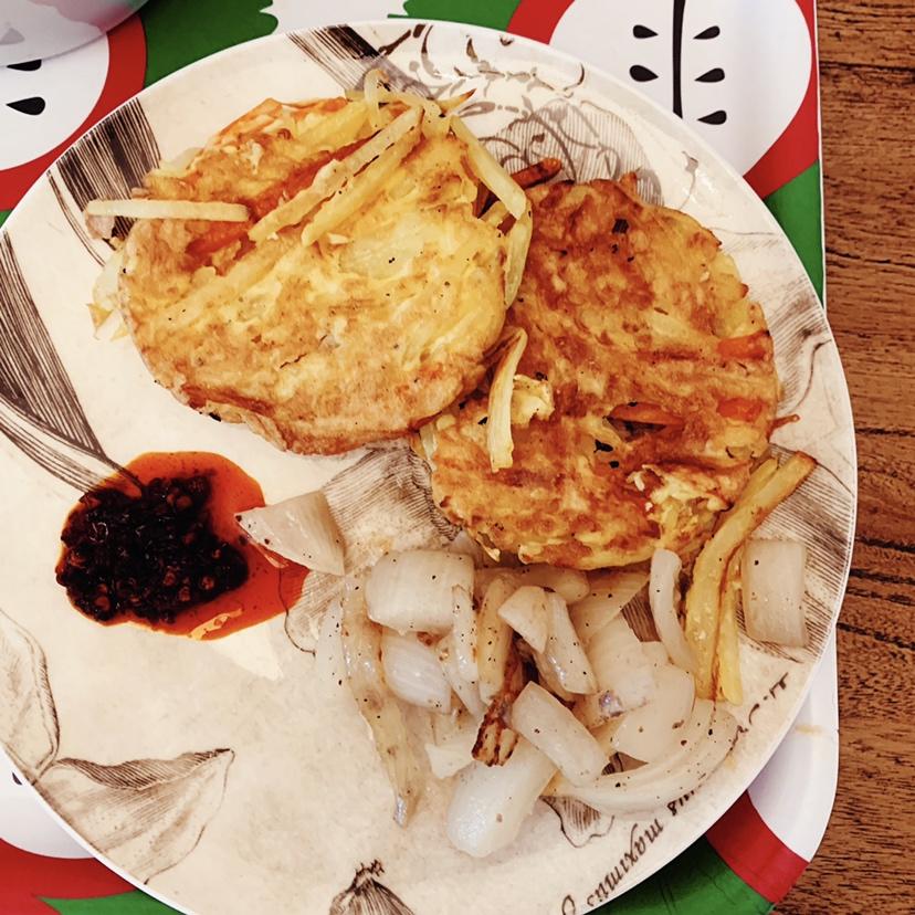 土豆丝鸡蛋饼