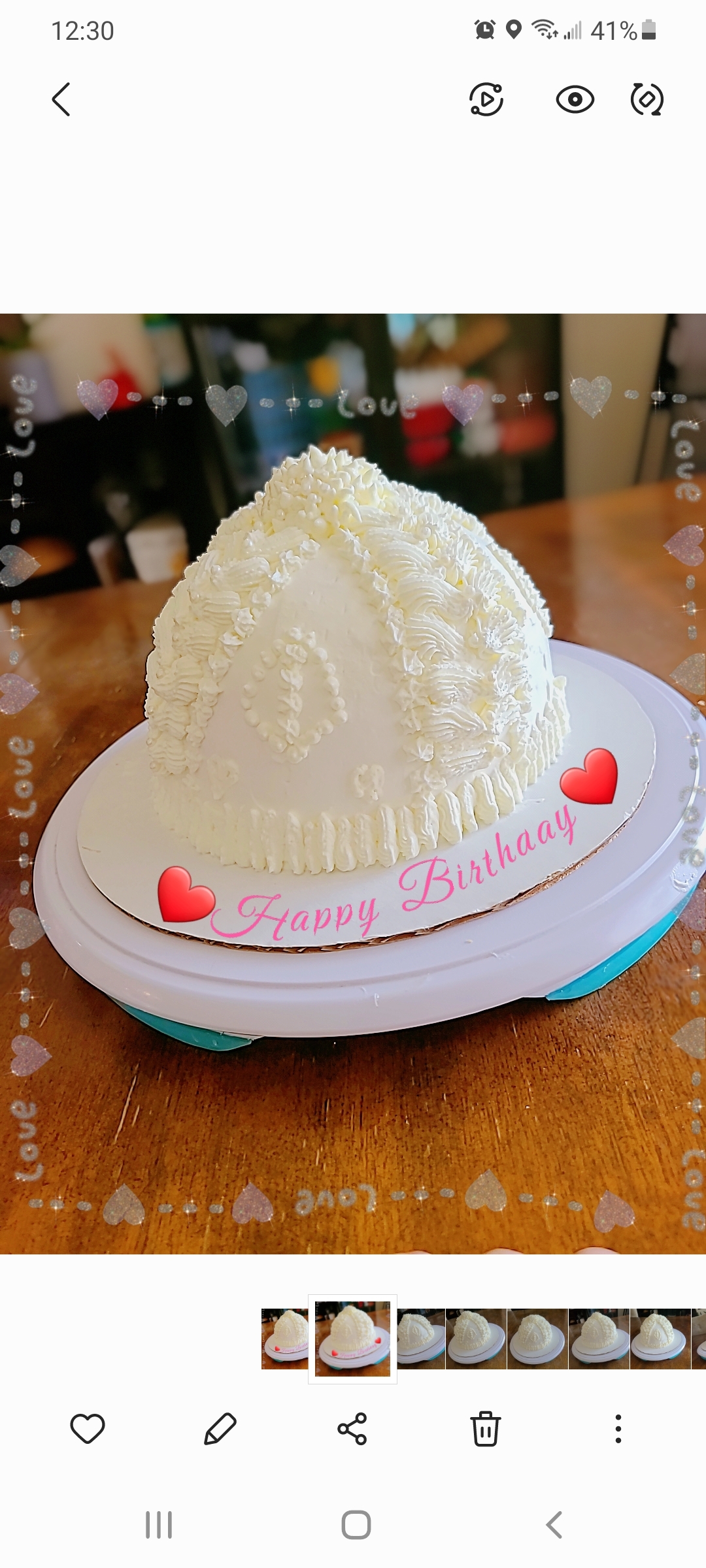 草莓奶油毛线帽蛋糕