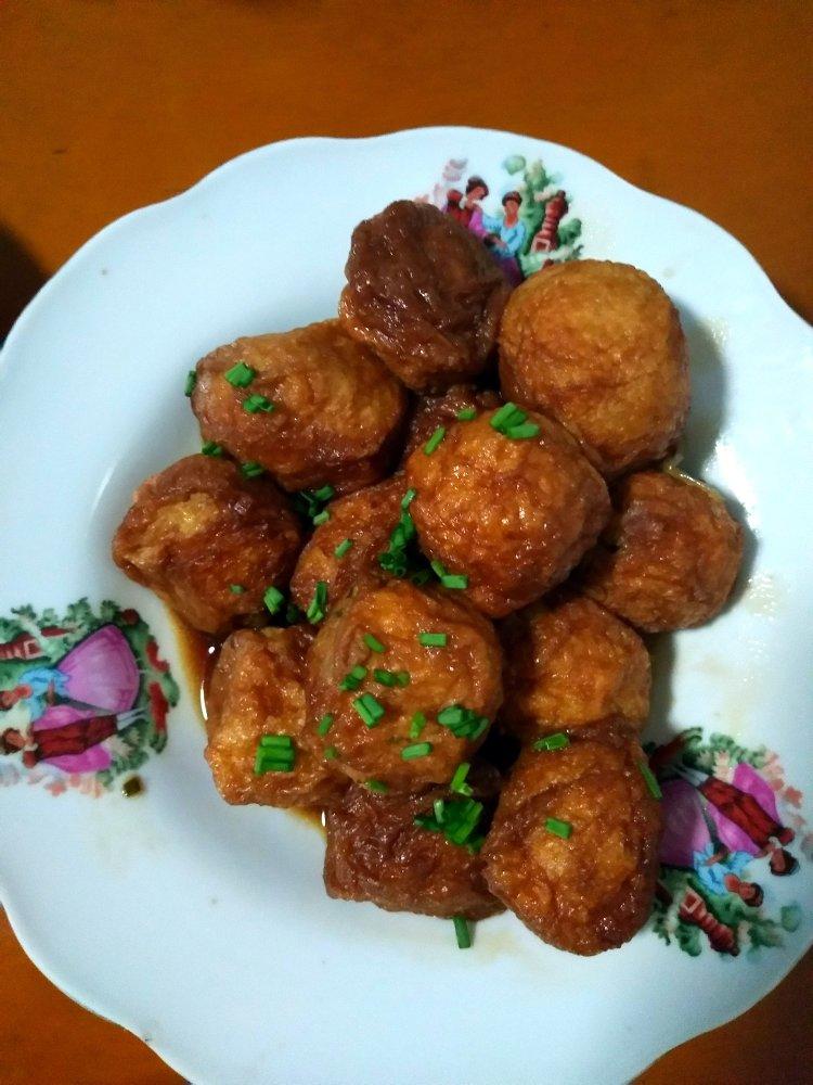 红烧油面筋塞肉