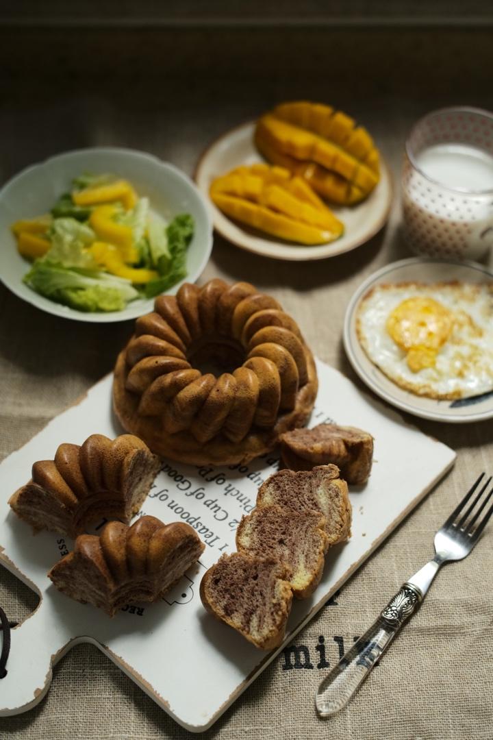 巧克力大理石戚风蛋糕Choco Marbled Chiffon Cake