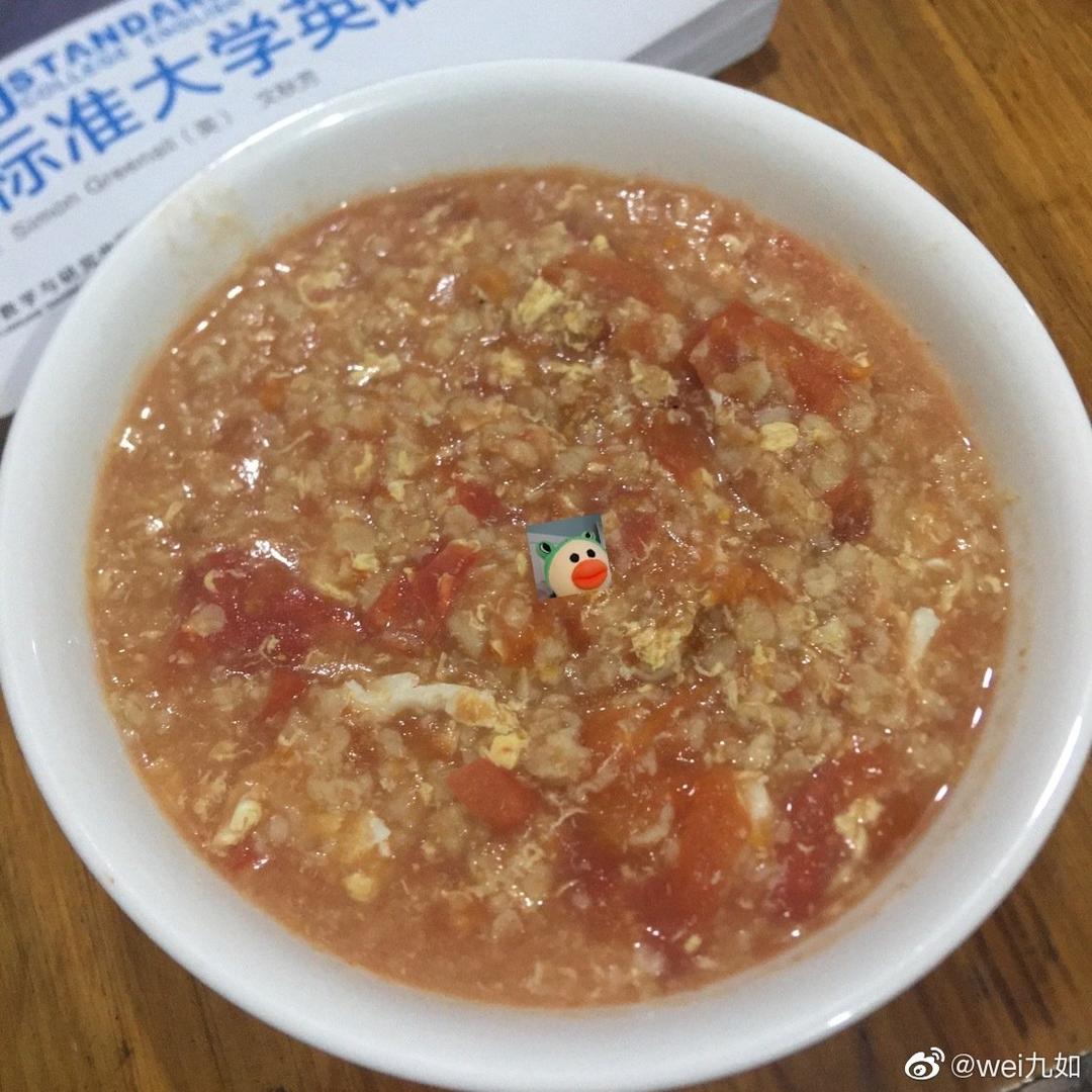 简单又瘦身的番茄鸡蛋燕麦粥