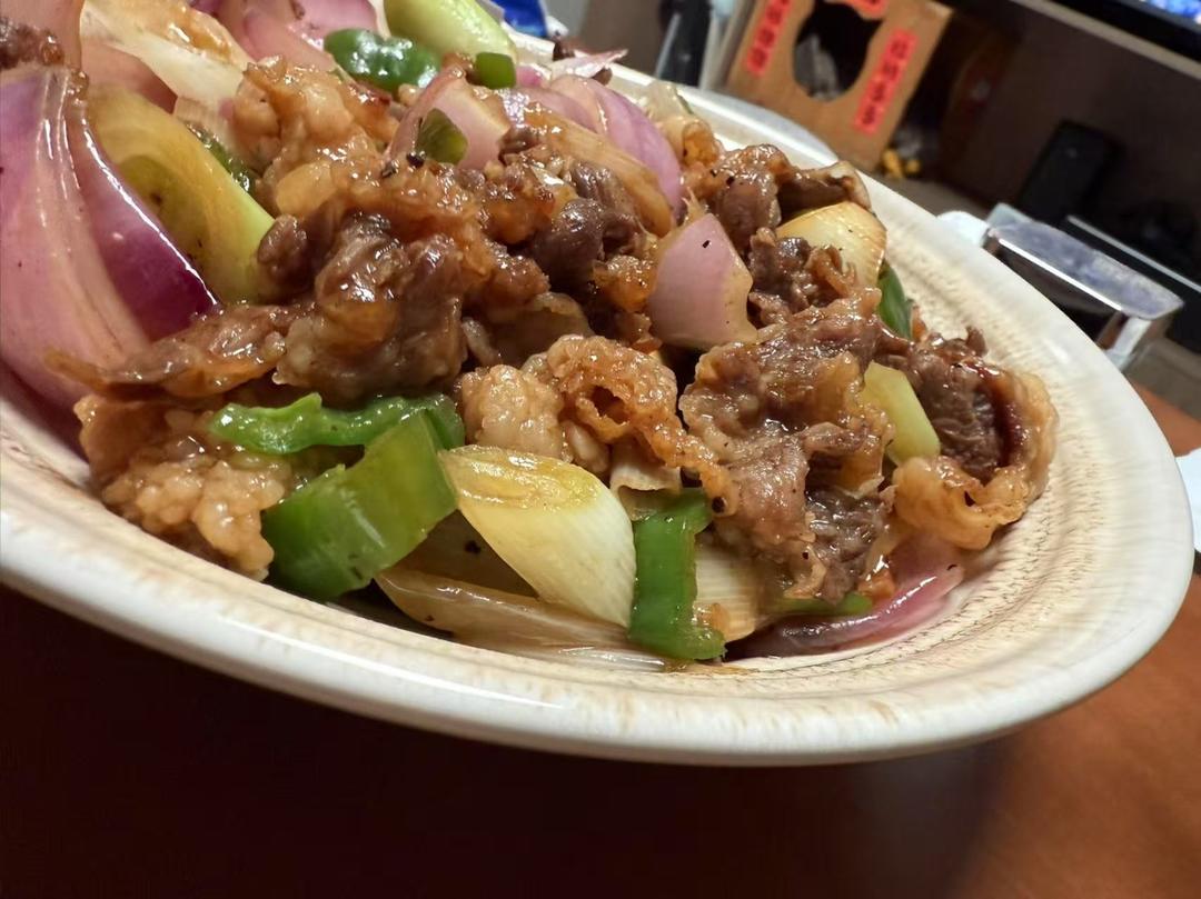 双葱炒牛肉牛胸口油