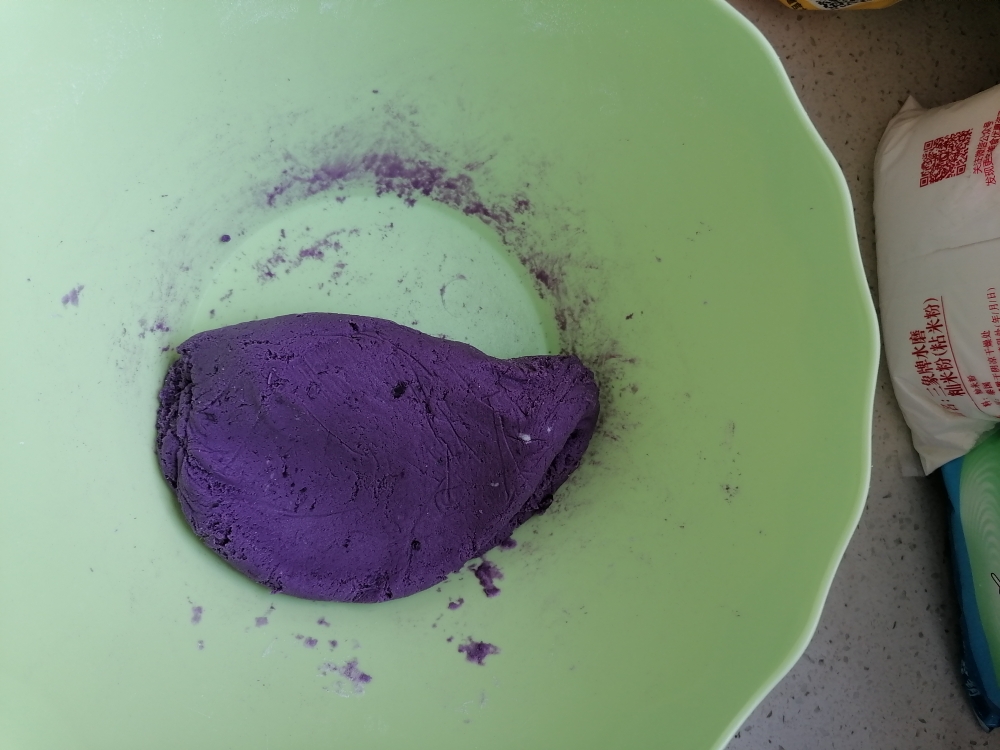 低卡无油无糖紫薯糯米团子的做法 步骤2