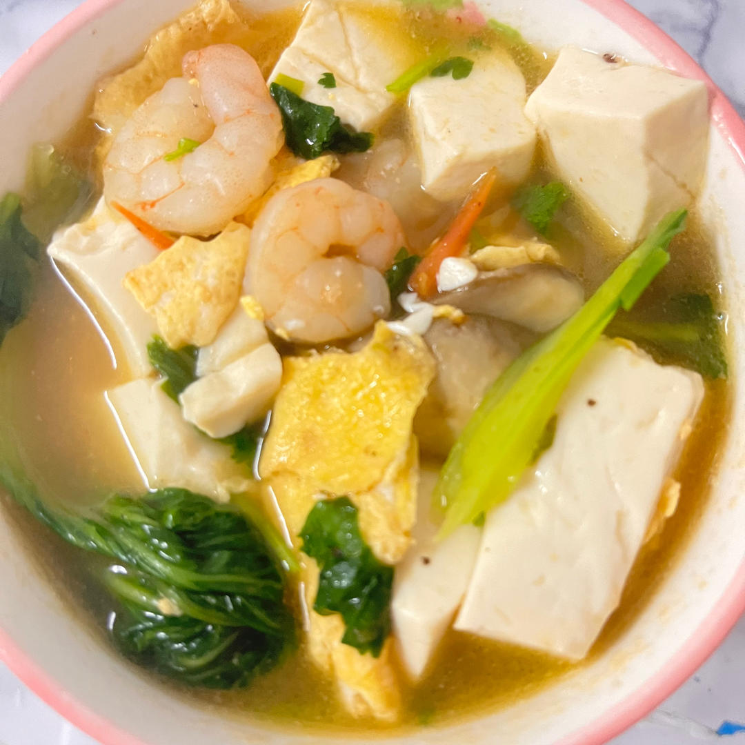 虾仁白菜豆腐减脂汤