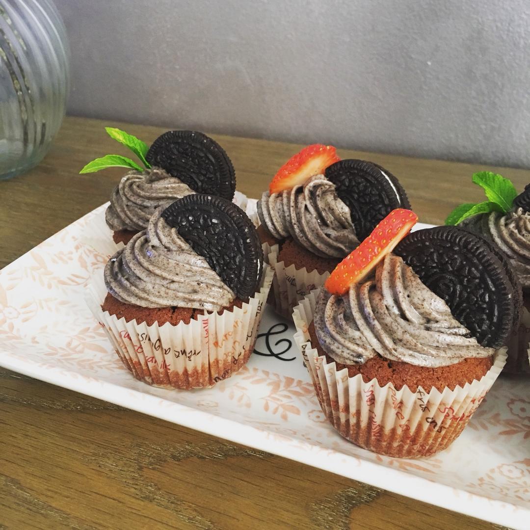 木夕valentine做的奥利奥杯子蛋糕 oreo cream cupcakes